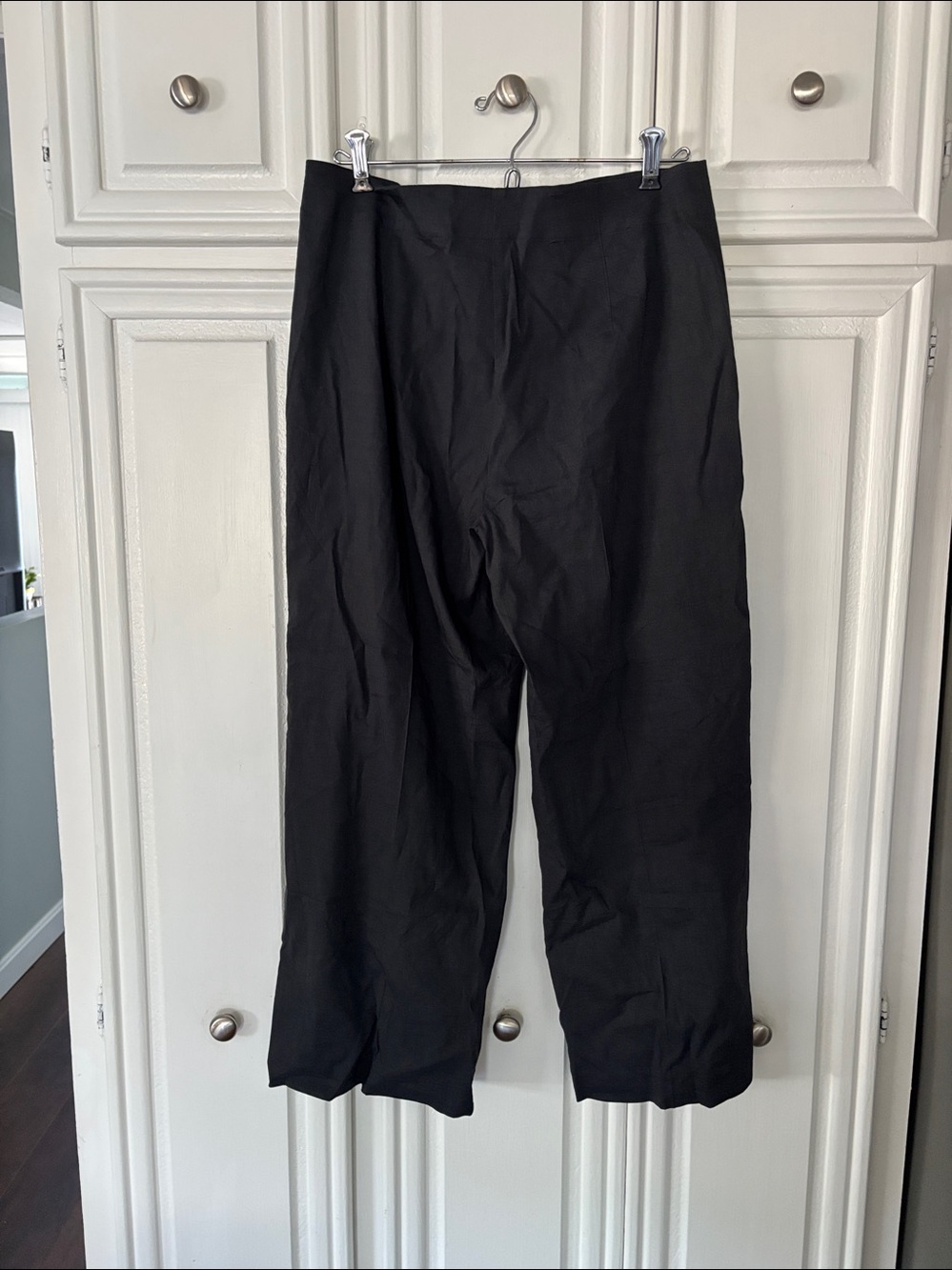 Theory Deep Grey Cropped Wide-Leg Women's Pants - Picture 3 of 10